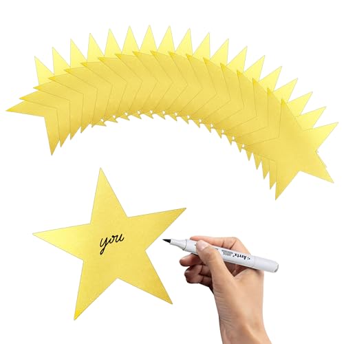 24PCS Gold Star Cutouts, 6-Inch Double-Sided Cardstock Paper Stars
