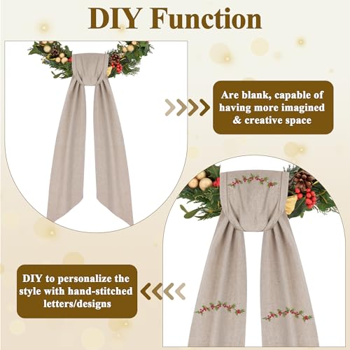 2 Pack Front Door Wreath Blank Sash Burlap Decorative DIY