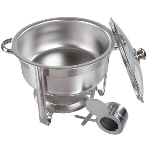 Round 7.5 QT Chafing Dish Buffet Set - Includes Water Pan, Food Pan, Fuel Holder, and Stand - Food Warmers for Parties by Classic Cuisine