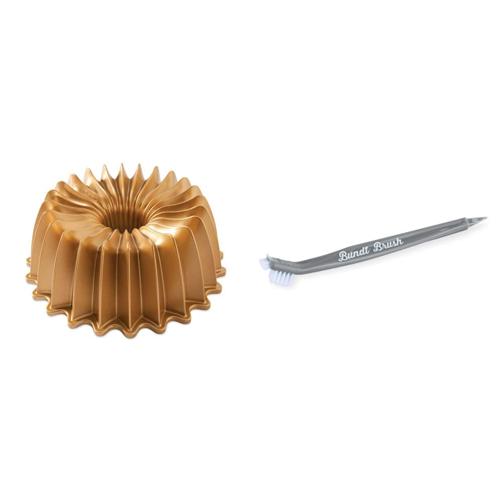 Nordic Ware Brilliance Bundt Pan Gold Ultimate Bundt Cleaning Tool Bundle