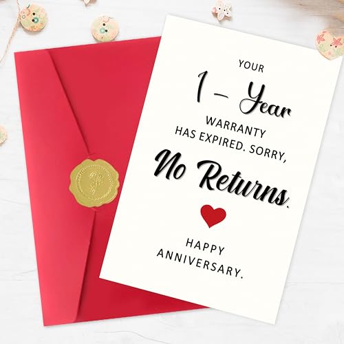 Funny 1st Anniversary Card for Husband Wife Boyfriend Girlfriend