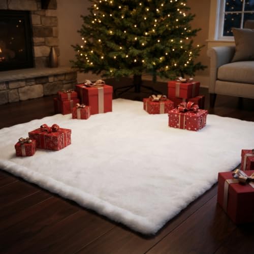Artificial Snow Blanket Roll 2 Pack - 3' x 8' Fake Snow Cover for Holiday Village