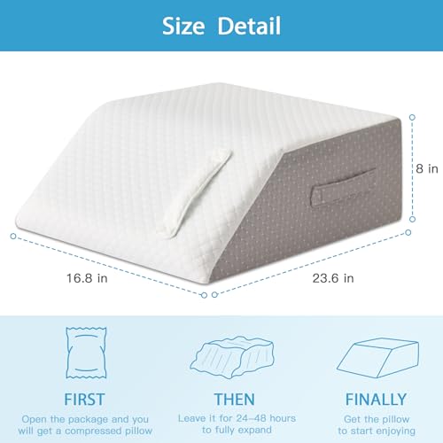MEGCXIT Memory Foam Leg Elevating Wedge Pillow for Swelling & Recovery