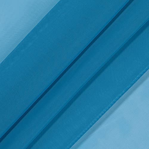 Eclipse Kiara Modern Sheer Voile Light Filtering Grommet Window Curtains for Bedroom (2 Panels), 54 in x 108 in, Blue