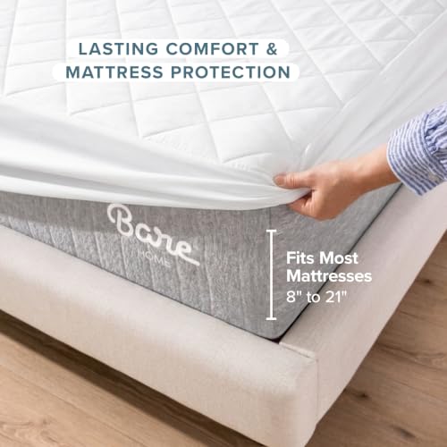 Bare Home Twin XL Quilted Fitted Mattress Pad - Deep Pocket Cover