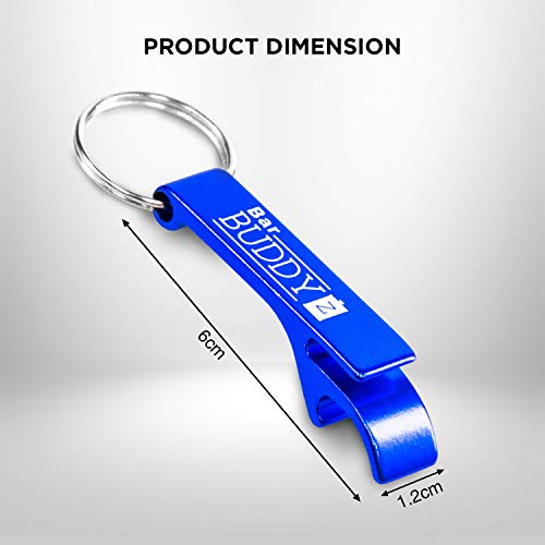 Bar Buddyz Black Stainless Steel Keychain Bottle Opener - Compact Beer Tool for Camping & BBQ