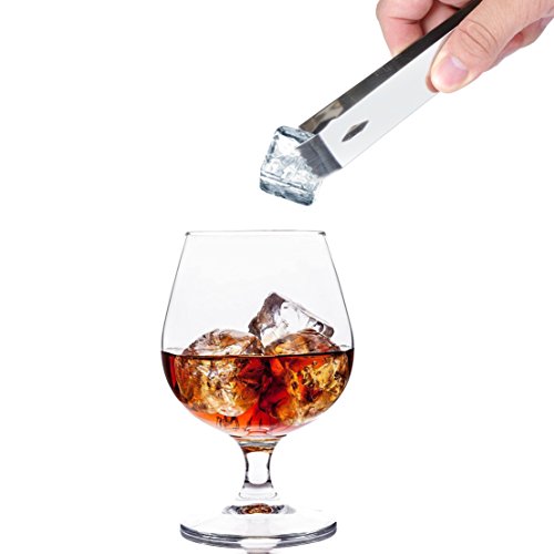 USATDD 2 Pack Small Stainless Steel Ice Tongs 5.9 Inch for Cocktails & Appetizers