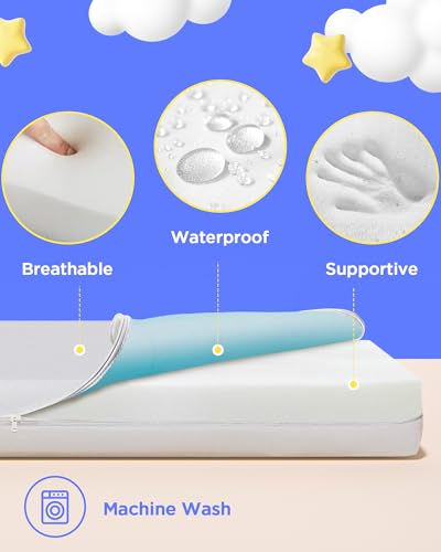 Portable Pack and Play Mattress 38"x26"x1.5" - Waterproof & Hypoallergenic