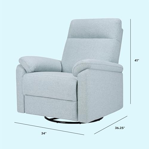 Electronic Swivel Glider Recliner with USB Port - Heathered Blue