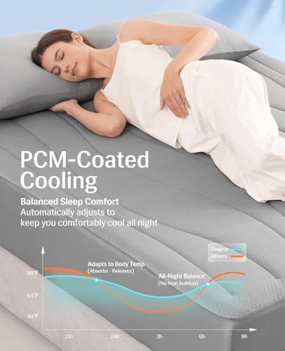 Cooling Mattress Pad Queen - Instant Cooling, Breathable & Soft