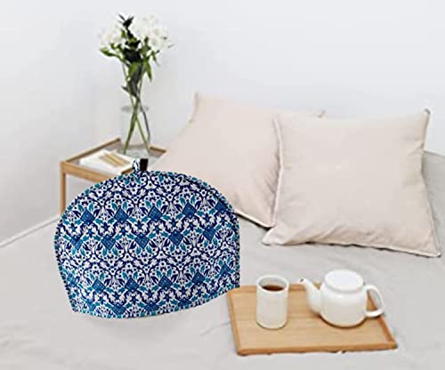 Quilted Tea Cozy for Teapots - Sky Blue Floral Fabric Kettle Cover