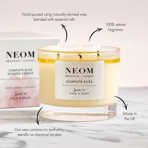 NEOM Complete Bliss 3-Wick Candle Calm & Relax - Blush Rose, Lime & Black Pepper (1 EA)