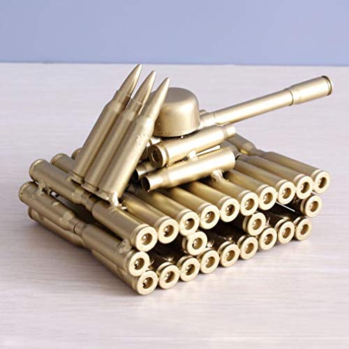 Handmade Metal Bullet Shell Casing Army Tank Sculpture Desk Decor