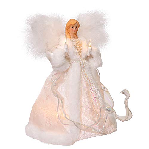 Kurt S. Adler 10-Inch White Angel Treetop with 10 UL Lights