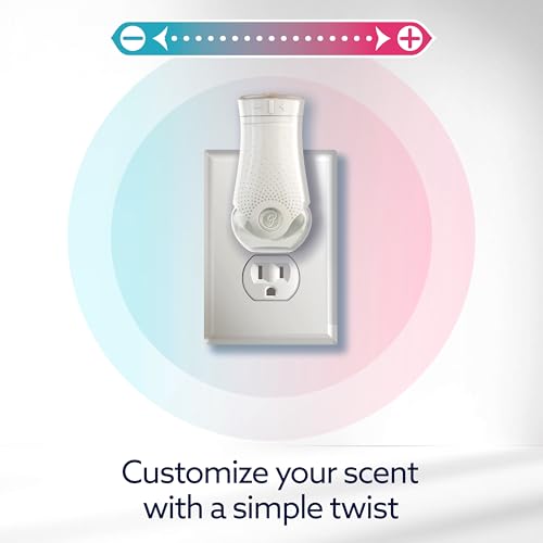 Plug-In Scented Oil Air Freshener Set with 2 Refills, Eucalyptus & Waterlily