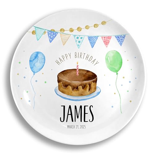 Personalized Ceramic Birthday Plate - 8-Inch Keepsake Gift