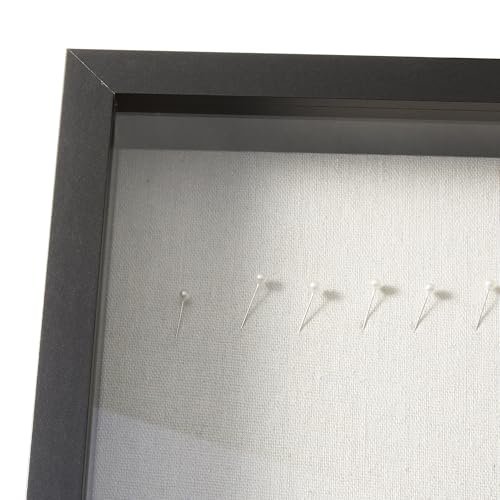 8.5x11 Inch Shadow Box Frame with Linen Back and Glass Front, Black