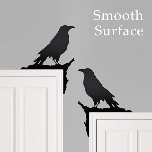 Raven Door Corner Statue, Gothic Norse Knotwork Metal Wall Decor
