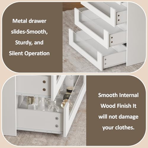 12-Drawer Closet Island with Glass Top and Display Shelves, White