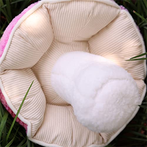 Mushroom Floor Pillow - Soft Plush Decorative Sofa Cushion, 32cm, Khaki
