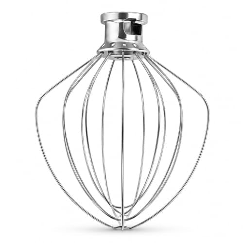 KitchenAid 6 Qt Whisk Attachment - Stainless Steel Mixer Beater for Baking