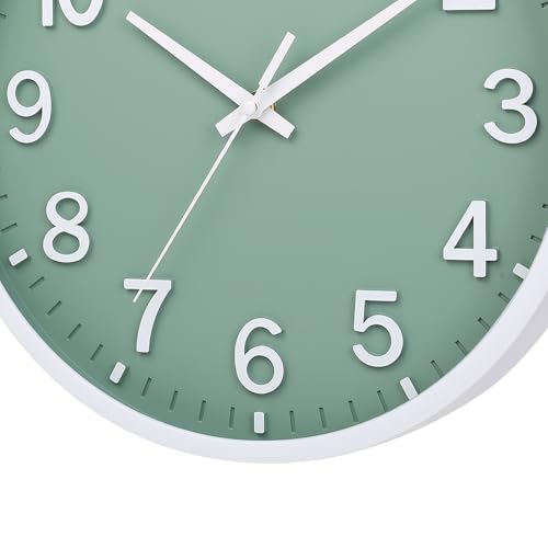 8-Inch Silent Wall Clock, Battery Operated Non-Ticking Round Clock