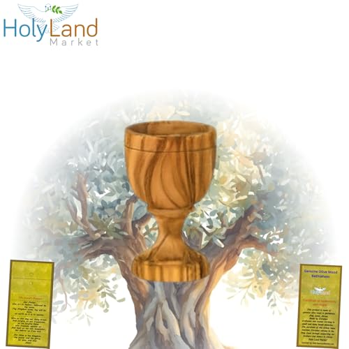Hand Carved Olive Wood Communion Cup - 3-Inch Chalice from Bethlehem