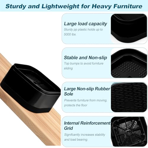 Adjustable Furniture Risers - Heavy Duty Bed & Chair Lift 1 Inch
