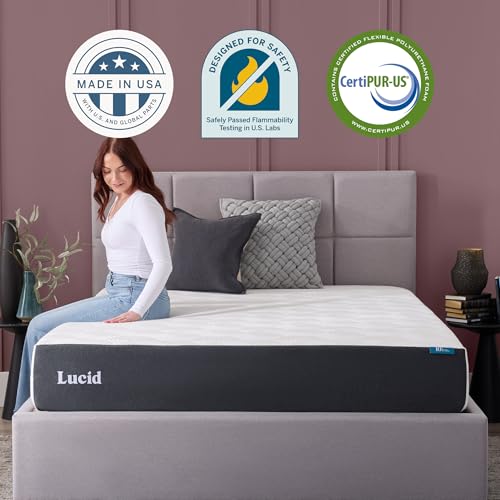 10-Inch Gel Memory Foam Mattress, Queen Size - Cooling & Medium Firm Feel