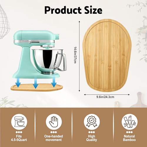 Bamboo Mixer Slider Mat for 4.5-5 Qt Tilt-Head Stand Mixers