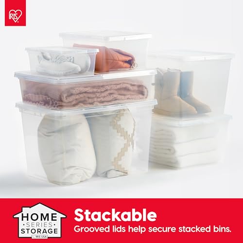 Clear Plastic Storage Bins with Lids 6 Quart 20-Pack Stackable