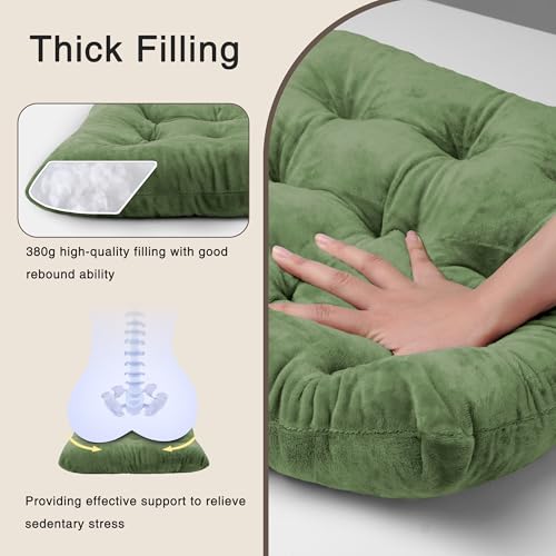 4-Pack Velvet Dining Chair Cushions, 15.5" Square Soft Seat Pads with Ties