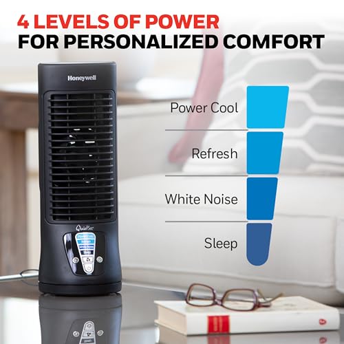 QuietSet Personal Table Fan 13-Inch Oscillating Desk Fan with 4 Speeds