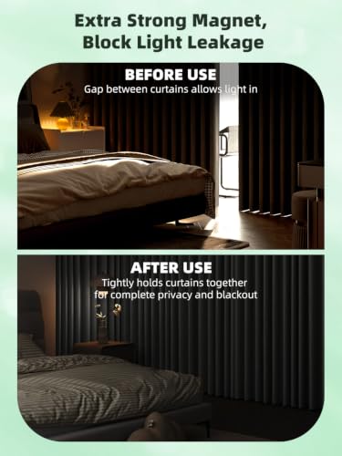 8-Pair Magnetic Curtain Clips - Damage-Free Curtain Closure for Blackout