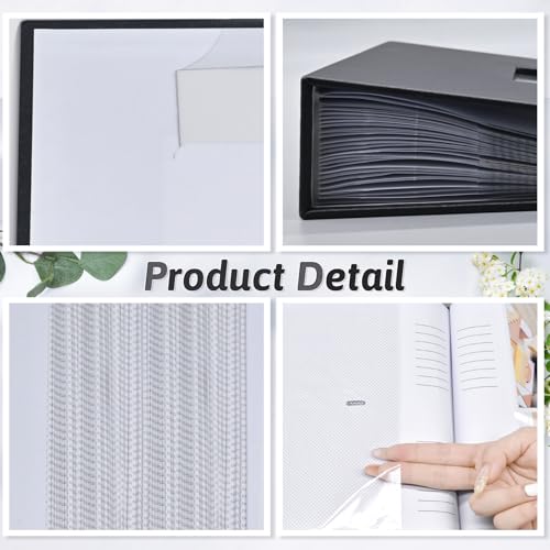 4x6 Photo Album with Writing Space and Leather Cover, Holds 200 Photos