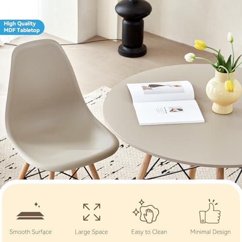 5-Piece Round Dining Set with 4 Chairs and 35.5-Inch Table