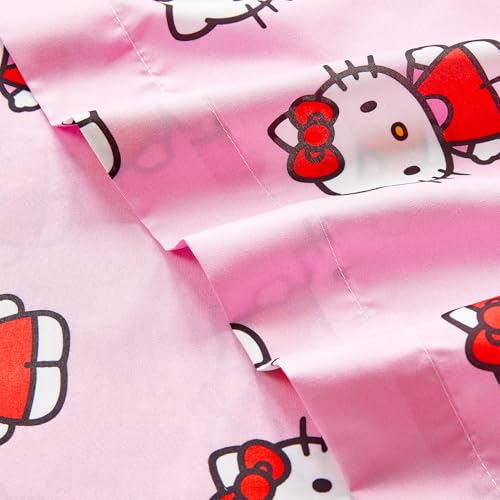 Hello Kitty Twin Bedding Set for Girls - Microfiber Bedspread, Sheets & Pillowcase Bundle