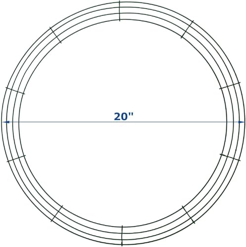 20-Inch Green Metal Wreath Frame - 2 Pack Round Iron Wire Form for DIY Decor