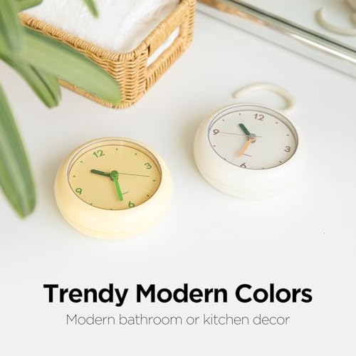 Silent Waterproof Bathroom Clock - Battery Operated Shower Clock