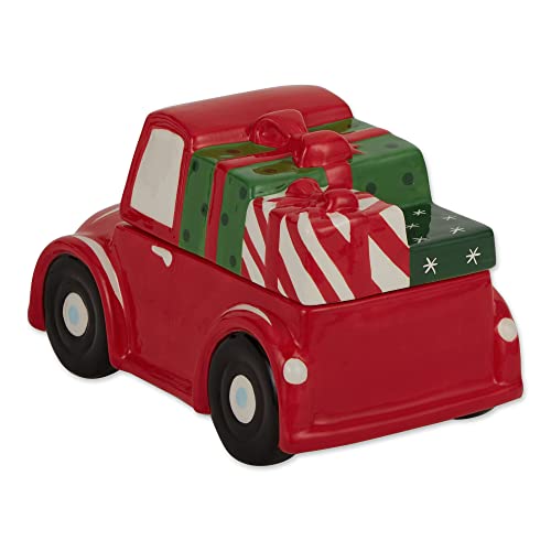 DII Red Christmas Truck Cookie Jar - Holiday Kitchen Decor, 10.5x6x6.5 inches