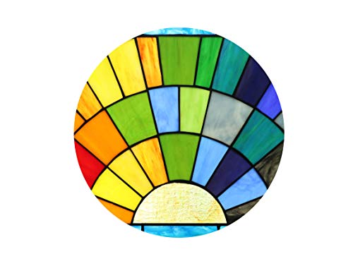 20 Inch Handmade Tiffany Stained Glass Window Panel - Rays of Sunshine Design
