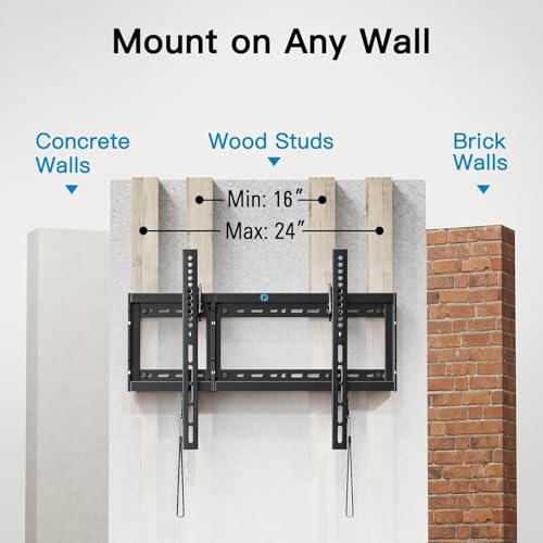 Low Profile Tilting TV Wall Mount Bracket for 37-90 Inch TVs (Up to 132lbs)