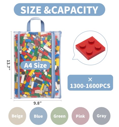 10-Pack A4 Mesh Zipper Pouch Bags with Handle for Toy and Office Storage