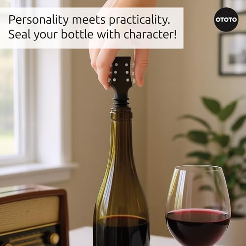 OTOTO Cork n' Roll Guitar & Bass Wine Stoppers Set - Unique Kitchen Gadgets, Perfect Gift for Music & Wine Lovers