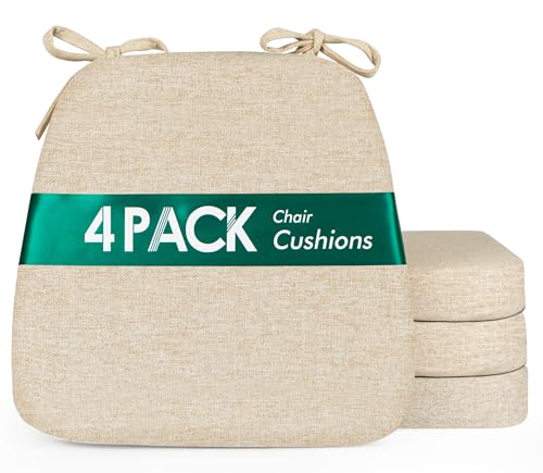 Dining Chair Cushions Set of 4, 2.5-Inch Thick High-Density Foam, 17x16 in