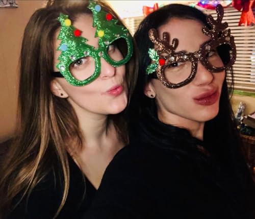 Christmas Glasses 12-Pack Festive Holiday Costume Eyewear for Parties & Photo Booths