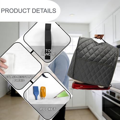Stand Mixer Dust Cover, 5.5-7 Quart Quilted Kitchen Appliance Protector