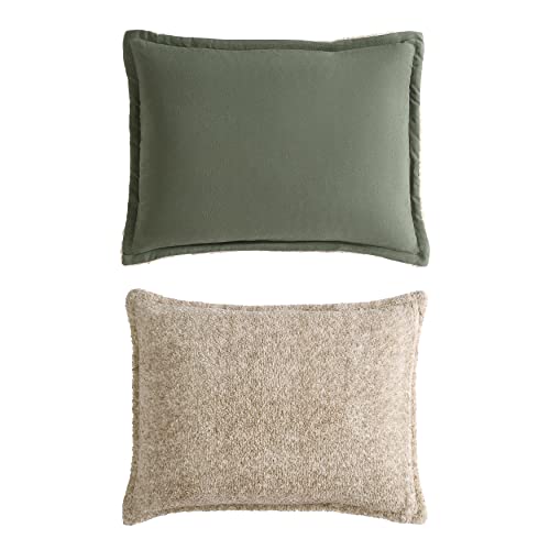 Reversible King Comforter Set with Sherpa Reverse - Beckett Green