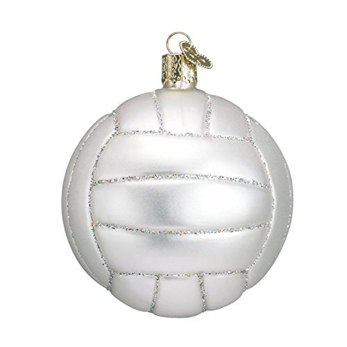 Handcrafted Glass Blown Volleyball Christmas Tree Ornament - Holiday Decoration