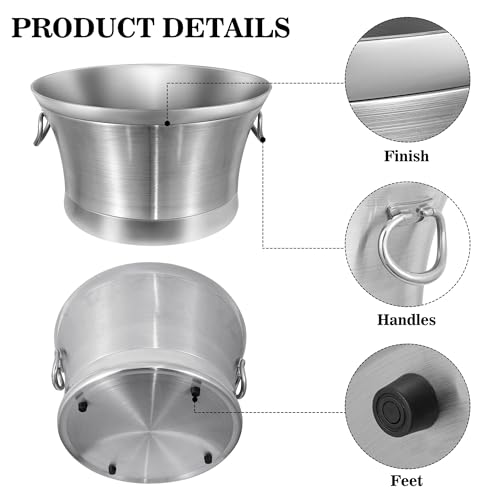 6-Gallon Double Wall Stainless Steel Beverage Tub for Parties & Events
